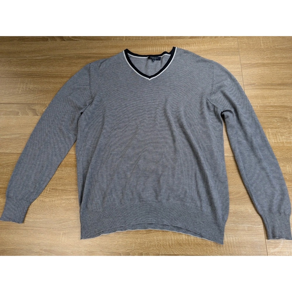 Canali Sweater Mens 54 Cotton Lightweight Knit Quiet Luxury Old Money Timeless